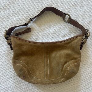 Coach tan suede bag
